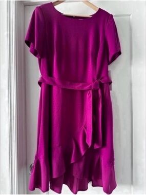 💐 NWT! Purple CALVIN KLEIN Tulip Hem Dress - Size 22W